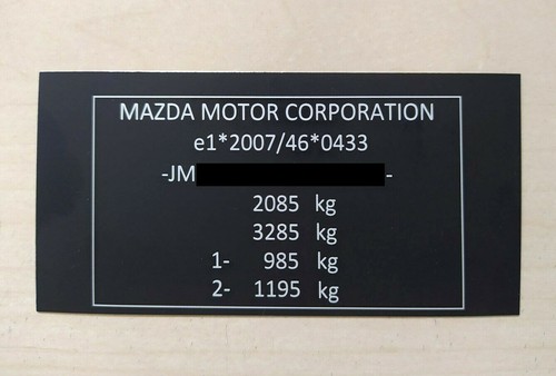 Typenschild ersatz 100 x 50 - ersatz,,