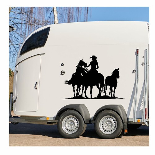Cowgirl mit pferde - , aufkleber