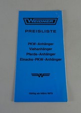 Preisliste / Prospekt Weidner
